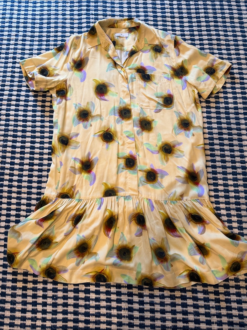 Paul Smith - Yellow Floral Tiered Button-Front Dress - Size 40 (8)